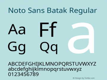 Noto Sans Batak Regular Version 2.003; ttfautohint (v1.8.4.7-5d5b)图片样张