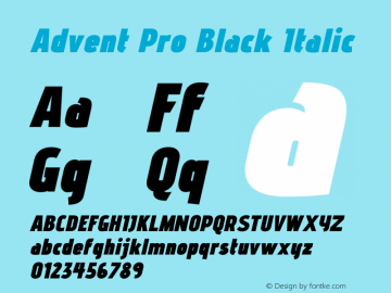 Advent Pro Black Italic Version 3.000图片样张