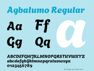 Agbalumo Regular Version 1.000; ttfautohint (v1.8.4)图片样张