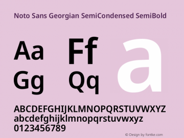 Noto Sans Georgian SemiCondensed SemiBold Version 2.005图片样张