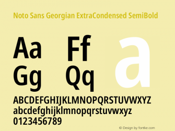 Noto Sans Georgian ExtraCondensed SemiBold Version 2.005图片样张