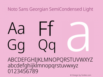 Noto Sans Georgian SemiCondensed Light Version 2.005图片样张