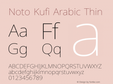 Noto Kufi Arabic Thin Version 2.109图片样张