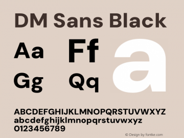 DM Sans Black Version 4.004;gftools[0.9.30]图片样张