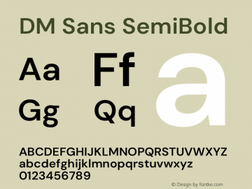 DM Sans SemiBold Version 4.004;gftools[0.9.30]图片样张