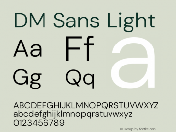 DM Sans Light Version 4.004;gftools[0.9.30]图片样张