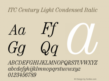 ITC Century Light Condensed Italic 001.000图片样张