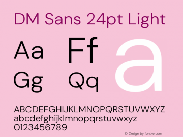 DM Sans 24pt Light Version 4.004;gftools[0.9.30]图片样张