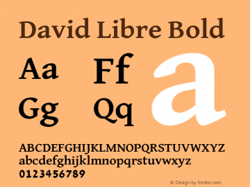 David Libre Bold Version 1.100; ttfautohint (v1.8.4.7-5d5b)图片样张