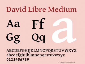 David Libre Medium Version 1.100; ttfautohint (v1.8.4.7-5d5b)图片样张