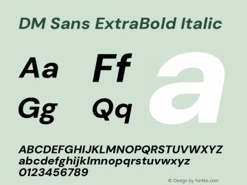 DM Sans ExtraBold Italic Version 4.004;gftools[0.9.30]图片样张