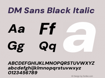 DM Sans Black Italic Version 4.004;gftools[0.9.30]图片样张
