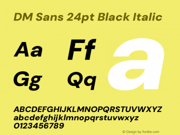 DM Sans 24pt Black Italic Version 4.004;gftools[0.9.30]图片样张