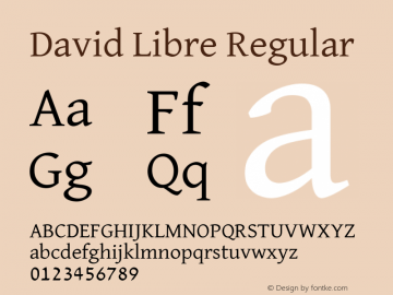 David Libre Regular Version 1.100; ttfautohint (v1.8.4.7-5d5b)图片样张