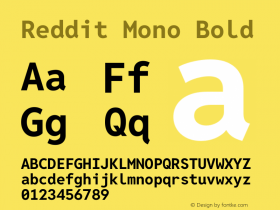 Reddit Mono Bold Version 1.014图片样张