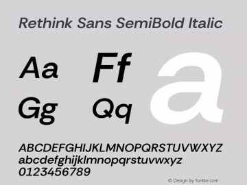 Rethink Sans SemiBold Italic Version 1.001图片样张