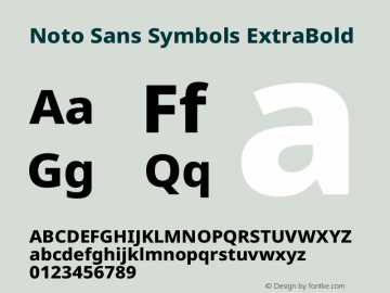 Noto Sans Symbols ExtraBold Version 2.003图片样张