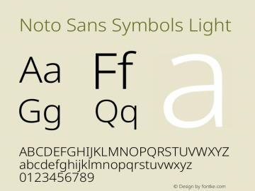 Noto Sans Symbols Light Version 2.003图片样张