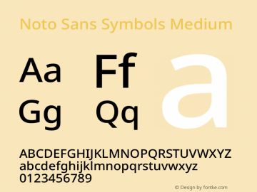 Noto Sans Symbols Medium Version 2.003图片样张