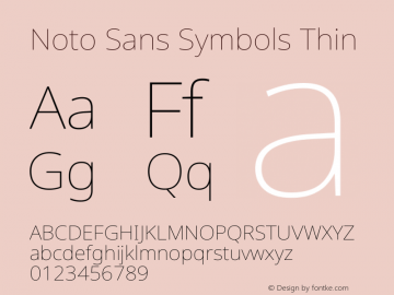 Noto Sans Symbols Thin Version 2.003图片样张