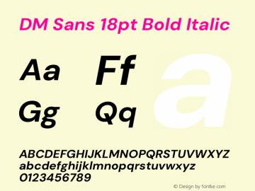 DM Sans 18pt Bold Italic Version 4.004;gftools[0.9.30]图片样张