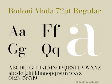 Bodoni Moda 72pt Regular Version 2.005图片样张