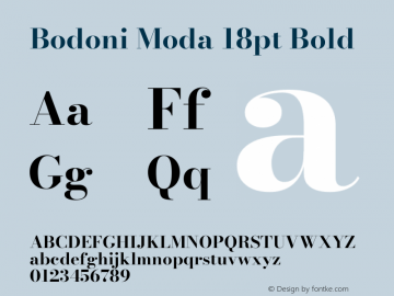 Bodoni Moda 18pt Bold Version 2.005图片样张