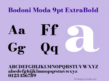 Bodoni Moda 9pt ExtraBold Version 2.005图片样张