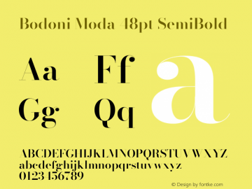 Bodoni Moda 48pt SemiBold Version 2.005图片样张