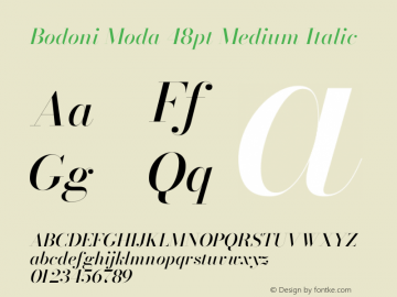 Bodoni Moda 48pt Medium Italic Version 2.005图片样张