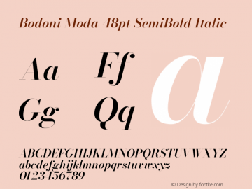 Bodoni Moda 48pt SemiBold Italic Version 2.005图片样张