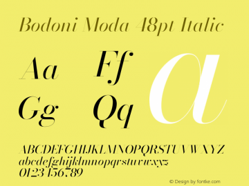 Bodoni Moda 48pt Italic Version 2.005图片样张