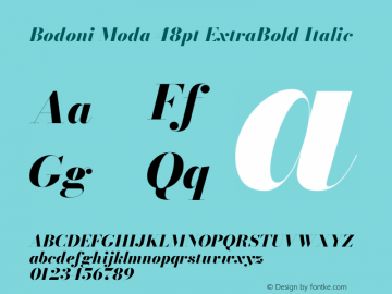 Bodoni Moda 48pt ExtraBold Italic Version 2.005图片样张