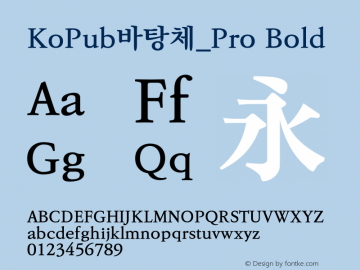 KoPub바탕체_Pro Bold 图片样张