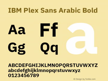 IBM Plex Sans Arabic Bold Version 1.1图片样张