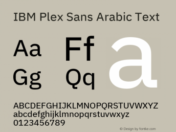 IBM Plex Sans Arabic Text Version 1.1图片样张