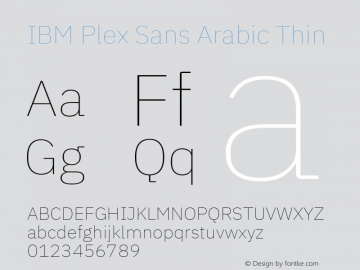 IBM Plex Sans Arabic Thin Version 1.1图片样张