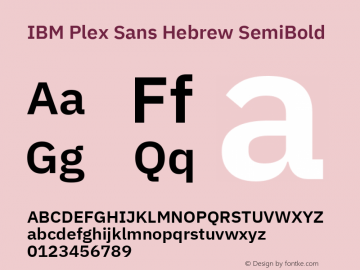 IBM Plex Sans Hebrew SemiBold Version 1.2图片样张