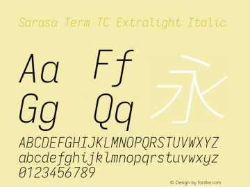 Sarasa Term TC Xlight Italic 图片样张