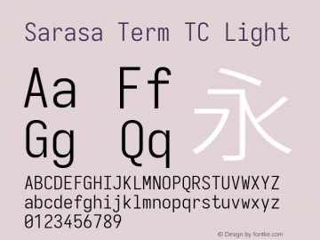 Sarasa Term TC Light 图片样张