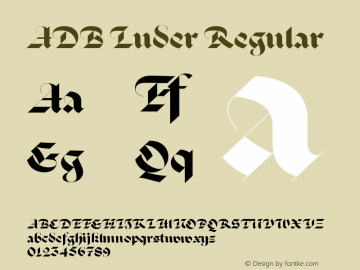 ADB Luder Regular Version 1.001;Glyphs 3.1.2 (3151) | WF图片样张