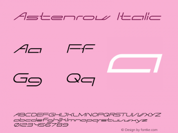 Astenrow-Italic Version 1.001;Fontself Maker 3.5.8图片样张