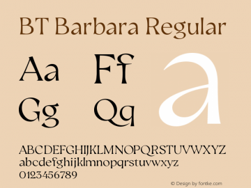 BTBarbara-Regular Version 1.0图片样张
