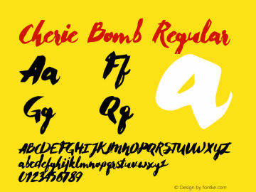 CherieBomb-Regular Version 1.100;PS 001.100;hotconv 1.0.88;makeotf.lib2.5.64775图片样张