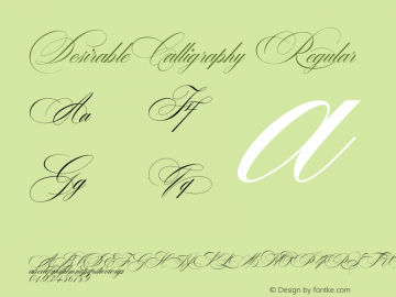 Desirable Calligraphy W05 Rg Version 1.00图片样张