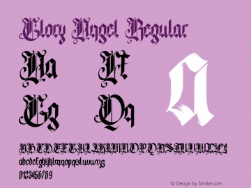 Glory Angel Version 1.00;January 20, 2023;FontCreator 13.0.0.2672 64-bit图片样张