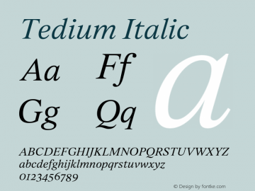 Tedium-Italic Version 1.990;Glyphs 3.1.2 (3151)图片样张