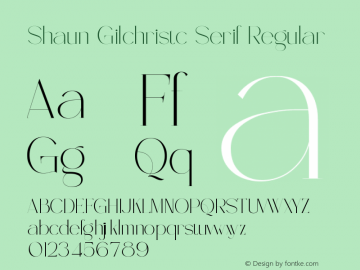 Shaun Gilchrist Serif Regular Version 1.000图片样张