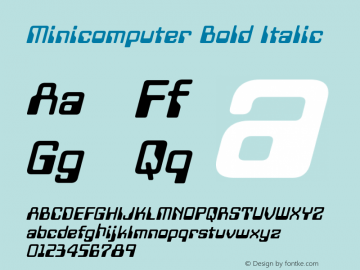 Minicomputer-BoldItalic Version 1.00图片样张