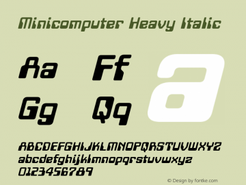 Minicomputer-HeavyItalic Version 1.00图片样张